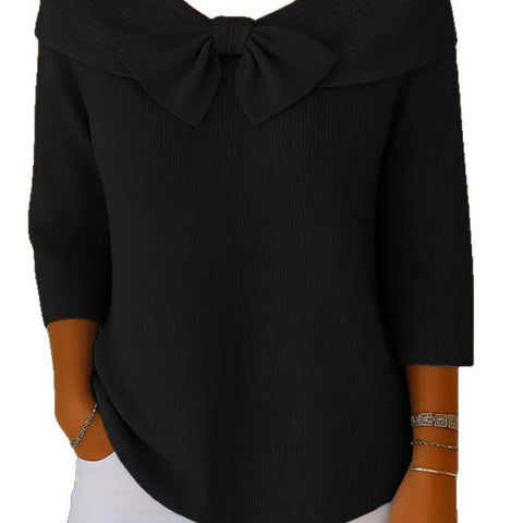 New autumn inner French light and thin long-sleeved knitted sweater top women's early autumn m302136