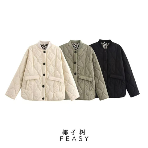 Autumn and winter new street fashion casual quilting cotton-padded jacket m302087