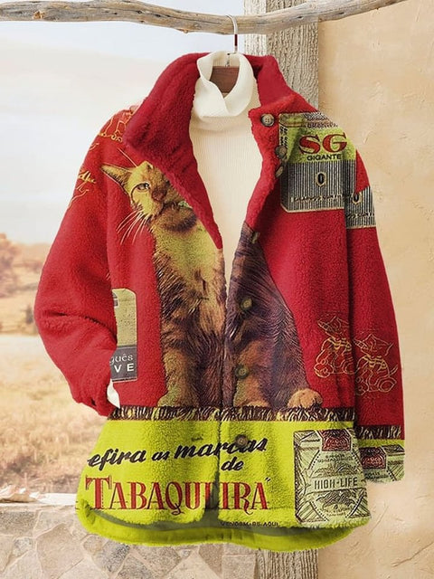 Loose 3D digital print women fleece jacket top autumn and winter m302122