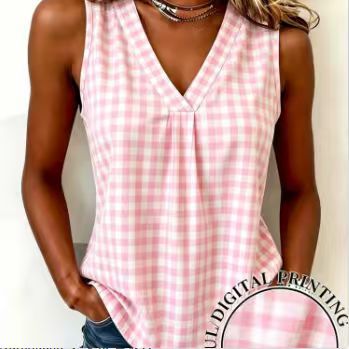 Casual plaid sleeveless vest small suspender m302807
