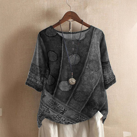 Women's loose fashion loose digital printing casual top m302002