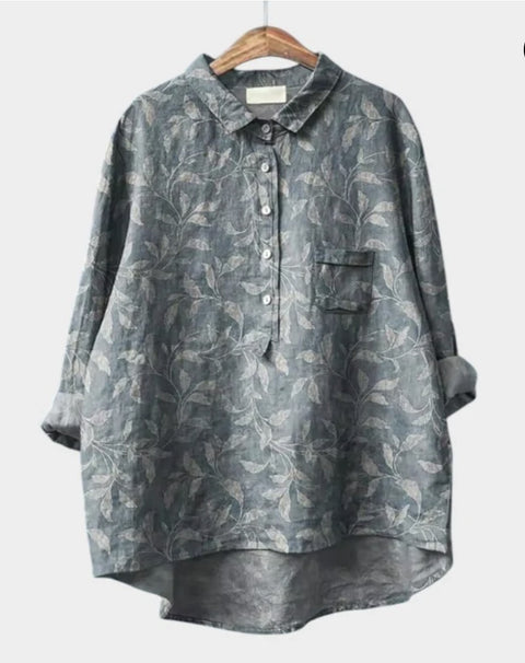 Loose printing round neck casual large size women's T-shirt m302702