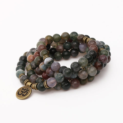 8Mm new Amazon bracelet 108 Buddha beads lotus multi-circle bracelet tree of life pendant item sweater chain m3331309