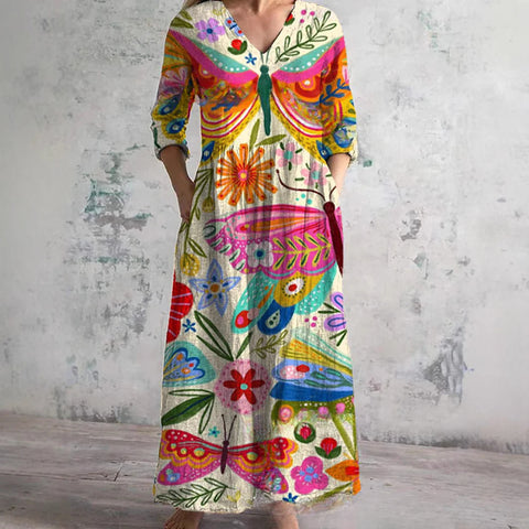 3D print summer urban casual loose dress women m301037