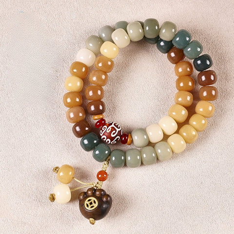 Dunhuang Feitian 108 Bodhi Seed Buddha Bead Bracelet Wentian White Jade Bodhi Seed Chinese Male Rosary Bead Female Wenwan Handheld M3331306