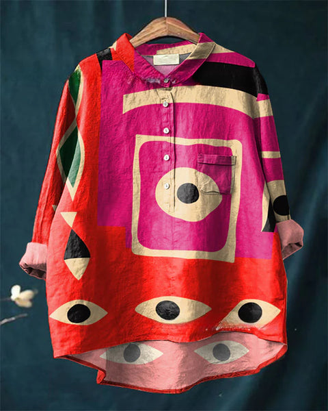 Loose printing crew neck casual large size women's T-shirt m301276