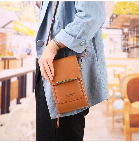 Touch-screen mobile phone bag slung over a cute little bag with mobile phone m1915010631