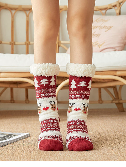 Christmas floor socks with plush home anti slip socks m1915010439