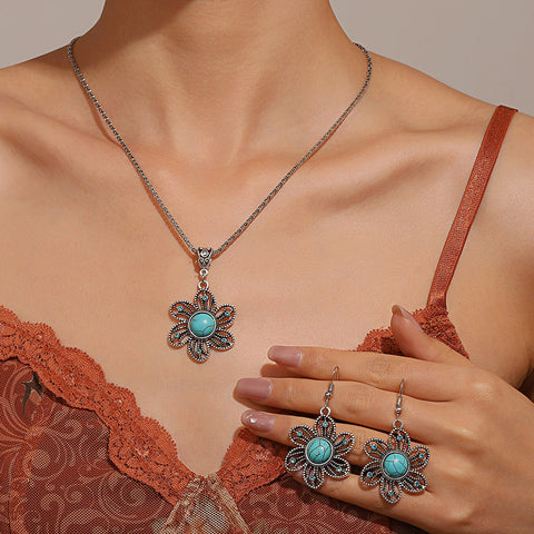 Retro Sunflower Turquoise Set m1915010646