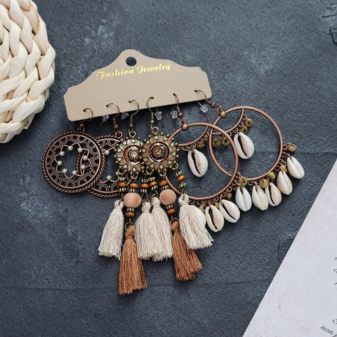 Bohemian ethnic style long earrings m1915010447