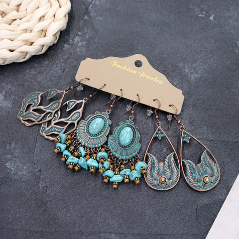 Bohemian ethnic style long earrings m1915010447