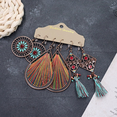 Bohemian ethnic style long earrings m1915010447