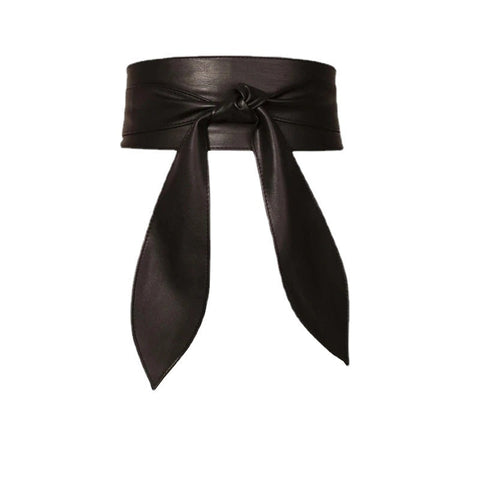 Ladies wide waistband, soft and versatile, elegant bow ribbon, long style m1915010496