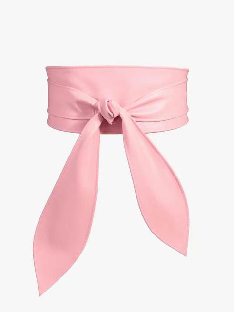 Ladies wide waistband, soft and versatile, elegant bow ribbon, long style m1915010496