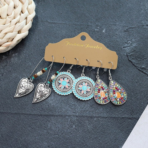 Bohemian ethnic style long earrings m1915010447