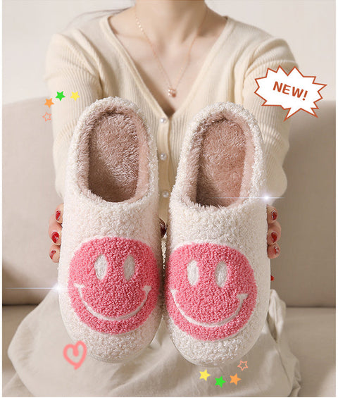 Winter cute cartoon smiling face home cotton slippers m1915010610