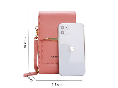 Touch-screen mobile phone bag slung over a cute little bag with mobile phone m1915010631